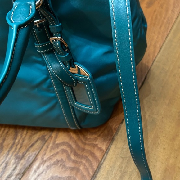 Prada Borsa A Mano Handbag Turquoise / Blue Tessuto + Soft CA BN1841 Tote Hobo - Picture 16 of 17